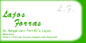 lajos forras business card